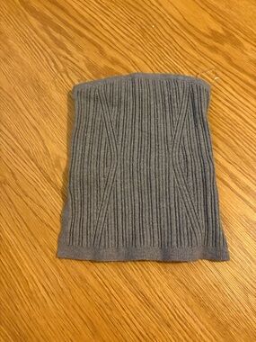 Gray Ribbed Knit tube top